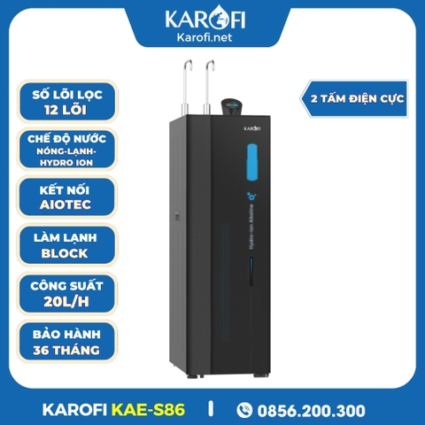 Máy Lọc Nước Nóng Lạnh Hydro-Ion Kiềm Karofi KAE-S86
