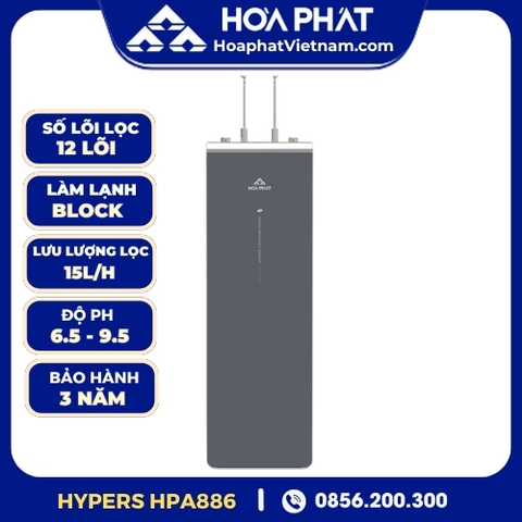 Máy lọc nước Hòa Phát Hydrogen ion kiềm RO nóng lạnh HyperS HPA886
