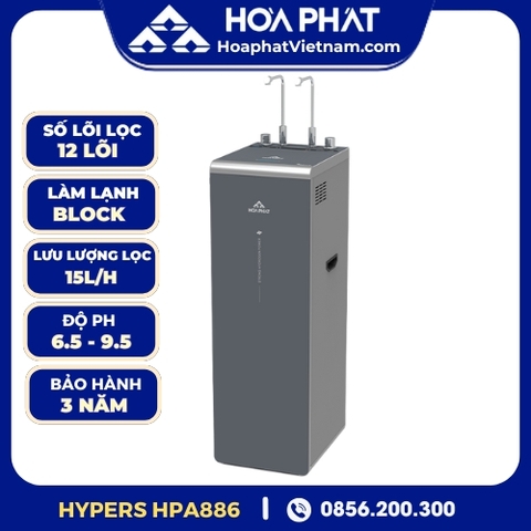 Máy lọc nước Hòa Phát Hydrogen ion kiềm RO nóng lạnh HyperS HPA886