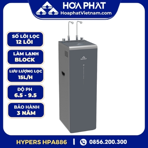 Máy lọc nước Hòa Phát Hydrogen ion kiềm RO nóng lạnh HyperS HPA886