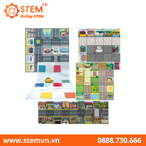 Robot giáo dục lập trình cho lứa tuổi mầm non - TTS Bee Bot Community & People Bundle Programmable STEM Robot with 6 Activity Mats, See & Say Version, Educational Teaching Learn Coding Floor Robotics