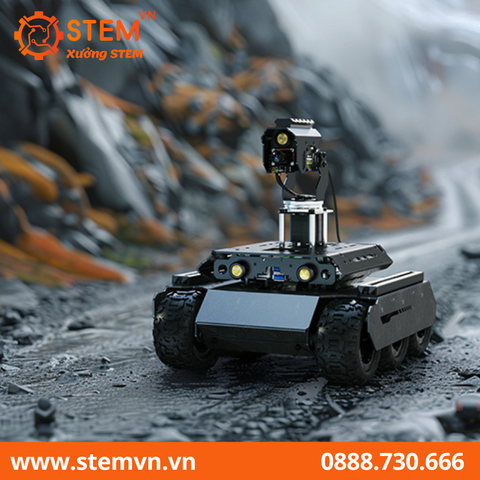 Robot AI 6 bánh 4WD dành cho bo mạch Raspberry Pi 4B hoặc Pi 5
