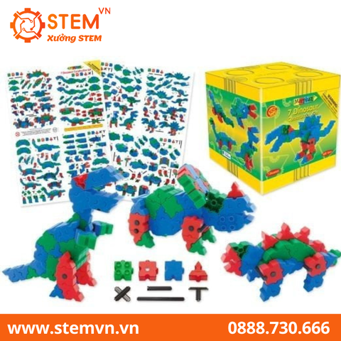 Đồ chơi lắp ráp 7 mô hình khủng long 100 pcs MORPHUN MP25202
