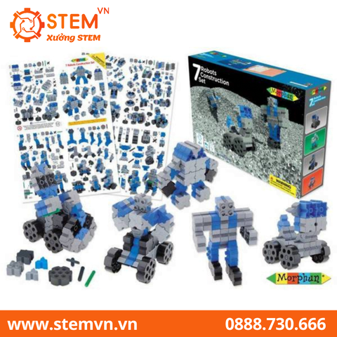 Đồ chơi lắp ráp 7 mô hình robot 80 pcs MORPHUN MP25211