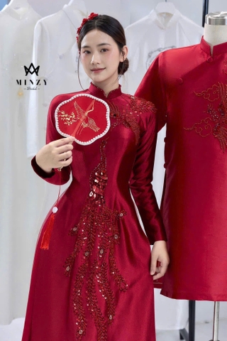 Áo dài cặp  đỏ 37