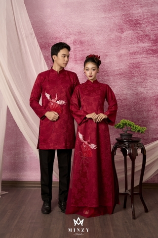 Áo dài cặp  đỏ 43