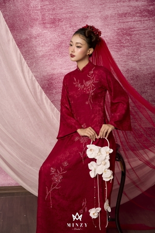 Áo dài cặp đỏ 44