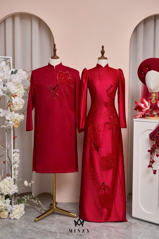 Áo dài cặp đỏ 39
