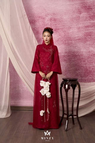 Áo dài cặp đỏ 44