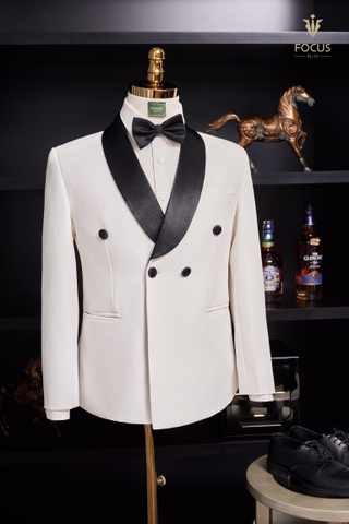Vest trắng cổ sam 4 cúc