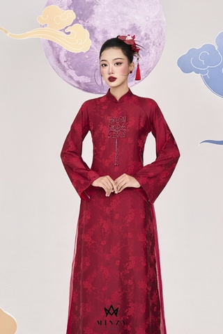 Áo dài đỏ xuông 43