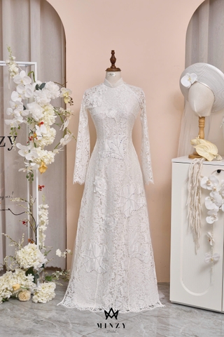 Áo dài cặp trắng 24