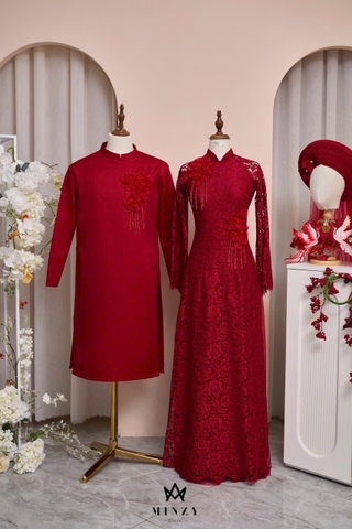 Áo dài cặp đỏ 49