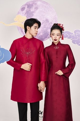 Áo dài cặp đỏ 114