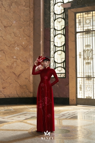 Áo dài nữ đỏ 11