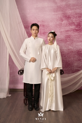 Áo dài cặp  trắng 54