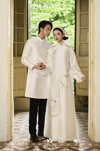 Áo dài cặp trắng 59