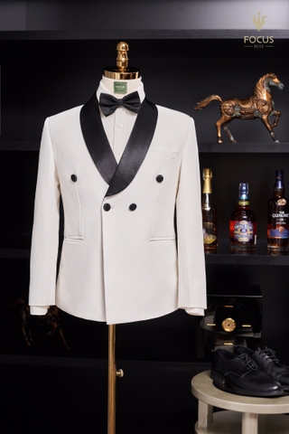 Vest trắng cổ sam 4 cúc