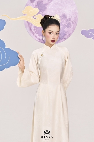 Áo dài be xuông 02