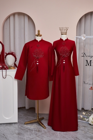 Áo dài cặp  đỏ 111
