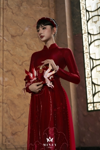 Áo dài nữ đỏ 11