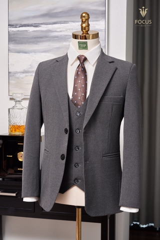 Vest xám lông chuột 2 cúc
