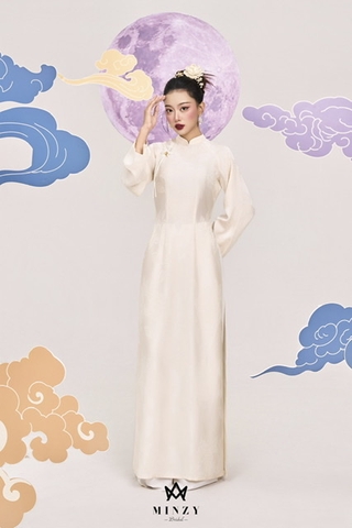 Áo dài be xuông 02
