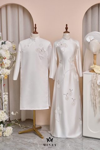Áo dài cặp trắng 28