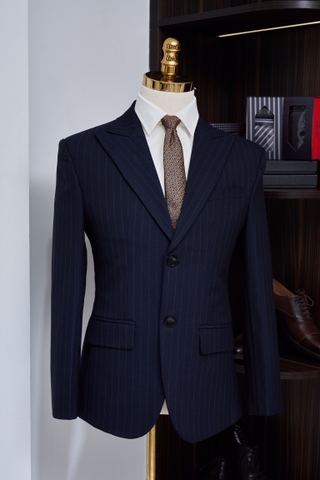 Vest xanh kẻ 2 cúc