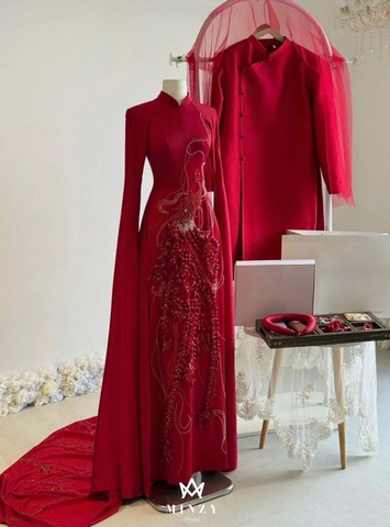 Áo dài cặp đỏ 41