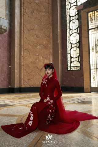 Áo dài nữ đỏ 12