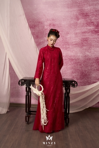 Áo dài cặp  đỏ 46