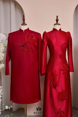 Áo dài cặp đỏ 39
