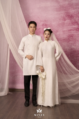 Áo dài cặp  trắng 57