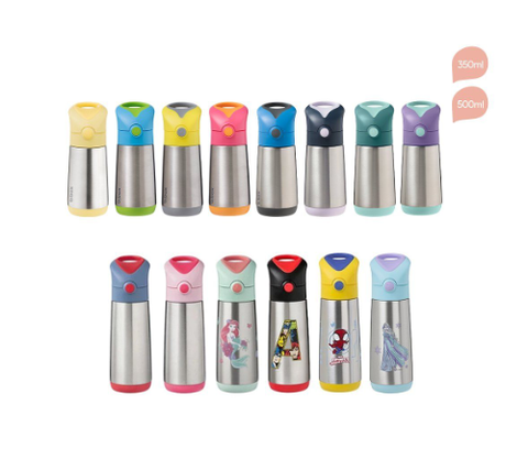 BÌNH NƯỚC GIỮ NHIỆT ĐA NĂNG CHẤT LIỆU THÉP KHÔNG GỈ, TÍCH HỢP TAY CẦM, ĐẦU HÚT SILICONE CHO BÉ - B.BOX