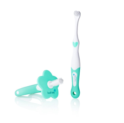 BỘ BÀN CHẢI ĐÁNH RĂNG VÀ MÁT XA NƯỚU CHO BÉ TỪ 0-18 THÁNG - BRUSH-BABY