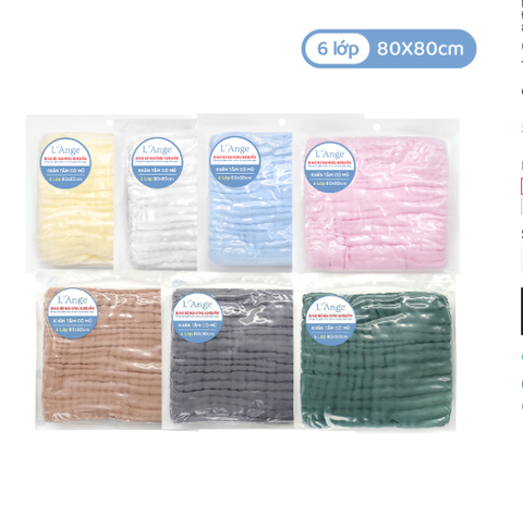KHĂN TẮM/KHĂN QUẤN/CHĂN ĐẮP CÓ NÓN 6 LỚP 80X80CM- L'ANGE