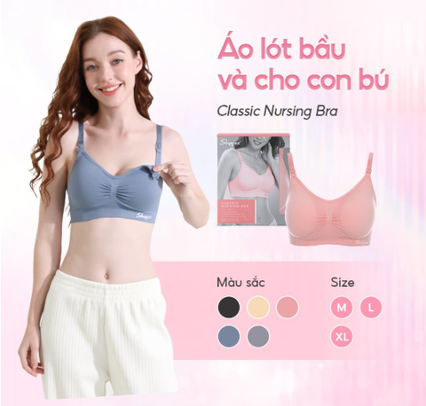 ÁO LÓT BẦU VÀ CHO CON BÚ CLASSIC KHÔNG GỌNG - SHAPEE