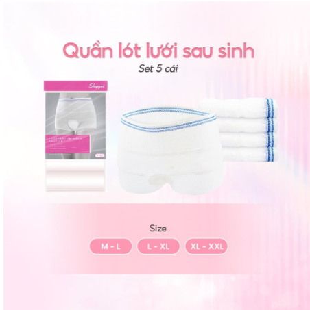 SET 5 CÁI QUẦN LÓT LƯỚI SAU SINH - SHAPEE