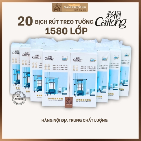 20 Bịch Giấy Treo Tường Caitong 1580 Lớp - Hàng Chính Hãng Nội Địa Trung - Tặng Móc Treo