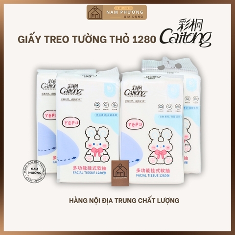 4 Bịch Giấy Caitong Thỏ Trắng Treo Tường Bịch 1280 Tờ 5 Lớp Dai Dày K88