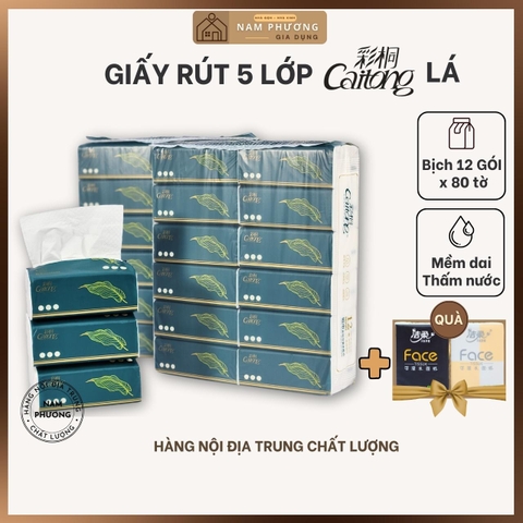 Bịch 12 Túi Giấy Ăn Cao Cấp 5 Lớp CaiTong K29 Hàng Nội Địa Trung Cực Dai Mềm Thấm Nước