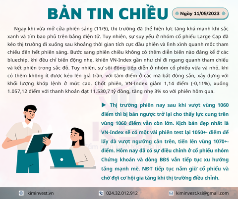 Bản tin thị trường ngày 11/05/2023