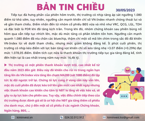 Bản tin thị trường ngày 30/05/2023