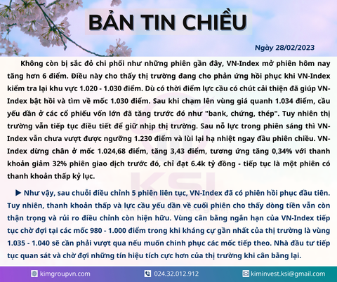 Bản tin thị trường ngày 28/02/2023