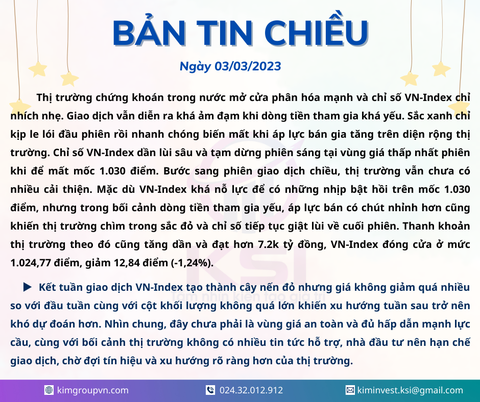 Bản tin thị trường ngày 03/03