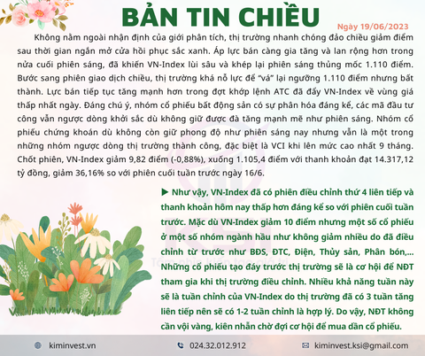 Bản tin thị trường ngày 19/06/2023