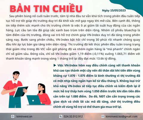 Bản tin thị trường ngày 15/05/2023