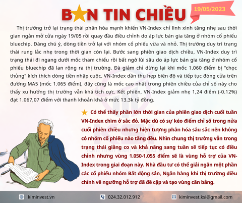 Bản tin thị trường ngày 19/05/2023