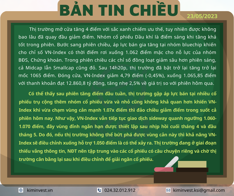 Bản tin thị trường ngày 23/05/2023